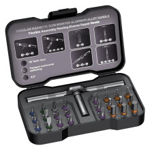 24-in-1-Magnetschraubendreher-Set mit Verschiedenen Bits, Abnehmbarem Ratschengriff für Möbel, Computer und Fahrräder