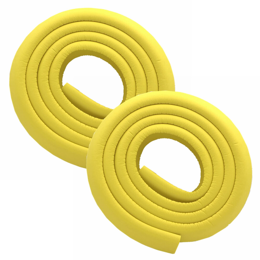 M2cbridge L Shape Extra Thick Furniture Table Edge Protectors Foam 6.5 Ft (Yellow(6.5Ft X 2))