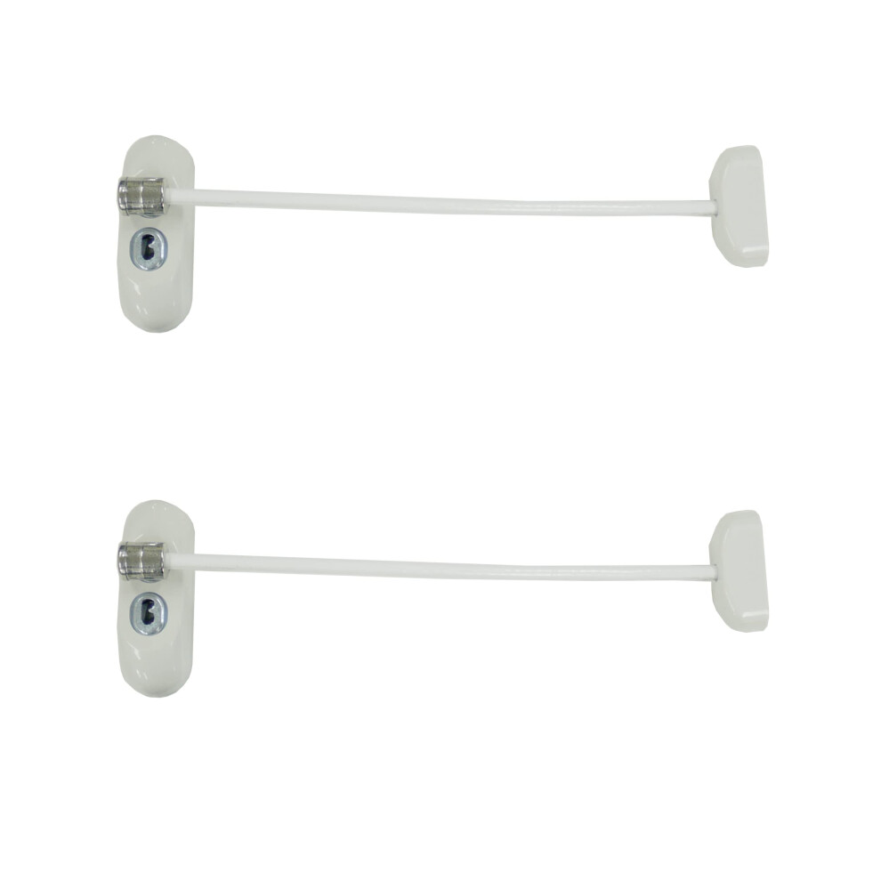 Window Restrictor With Key - Window Safety Locks With 20Cm Cable, Window Locks For Child Safety, Security Window Limiter Restrictor For All Types Uap