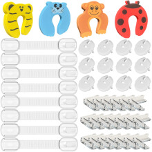 Baby Child Home Safety Protection – Baby Plug Cover (12 Covers + 3 Keys) + 20 Table Corner Protectors + 8 Locks Safety Latches for Baby and Children