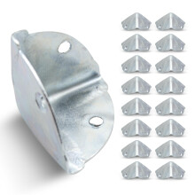 Metal Edge Protectors, Pack of 16, Corner Protection, 36 x 36 x 36 mm, Zinc Galvanised, for Baby Corner Protectors, Furniture Edge Protection, Table