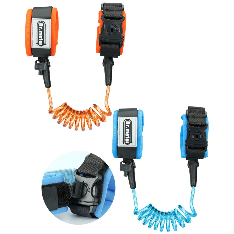Dr.meter 2 Pack Toddler Reins, 1.2M Anti Lost Wrist Toddler Toddler Wrist Strap For Walking With Key Lock Toddler 360?Rotate Reflective Harness 5051225971342