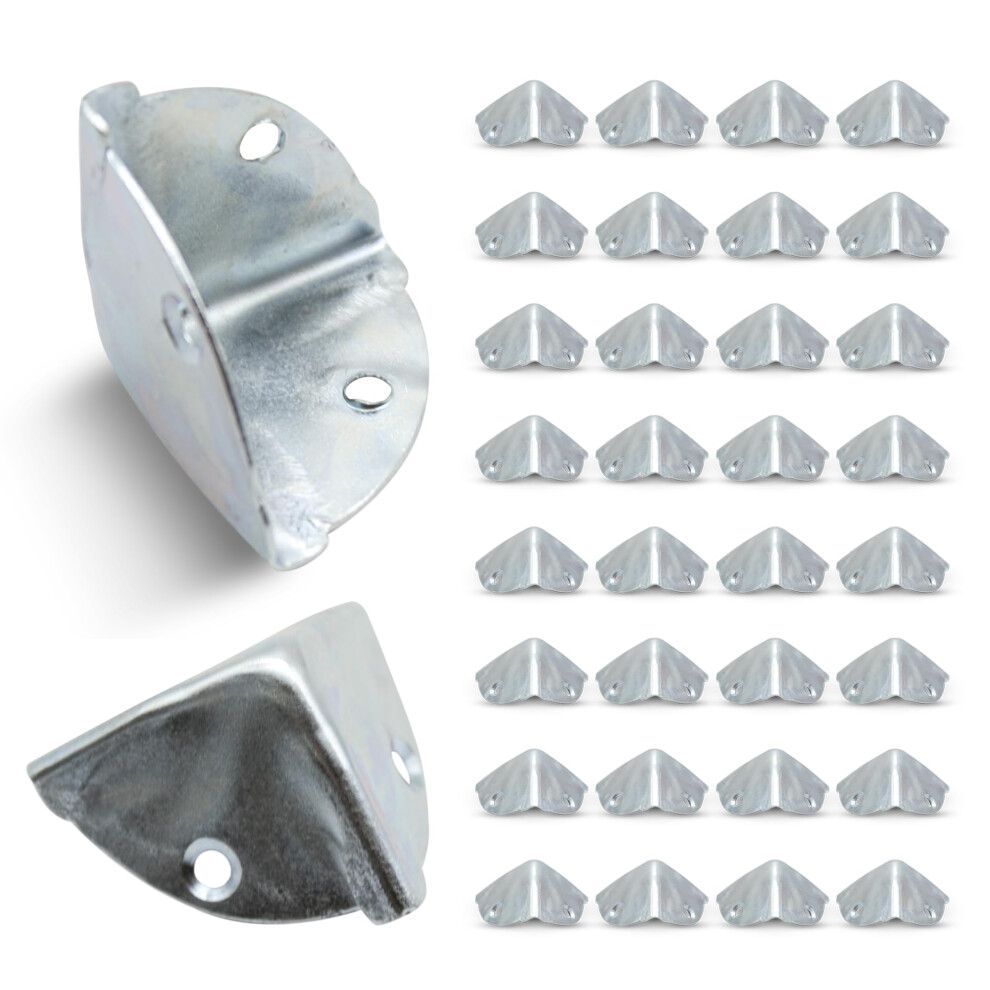 Metal Edge Protectors, Pack Of 32, Corner Protection, 36 X 36 X 36 Mm, Zinc Galvanised, For Baby Corner Protectors, Furniture Edge Doja Barcelona