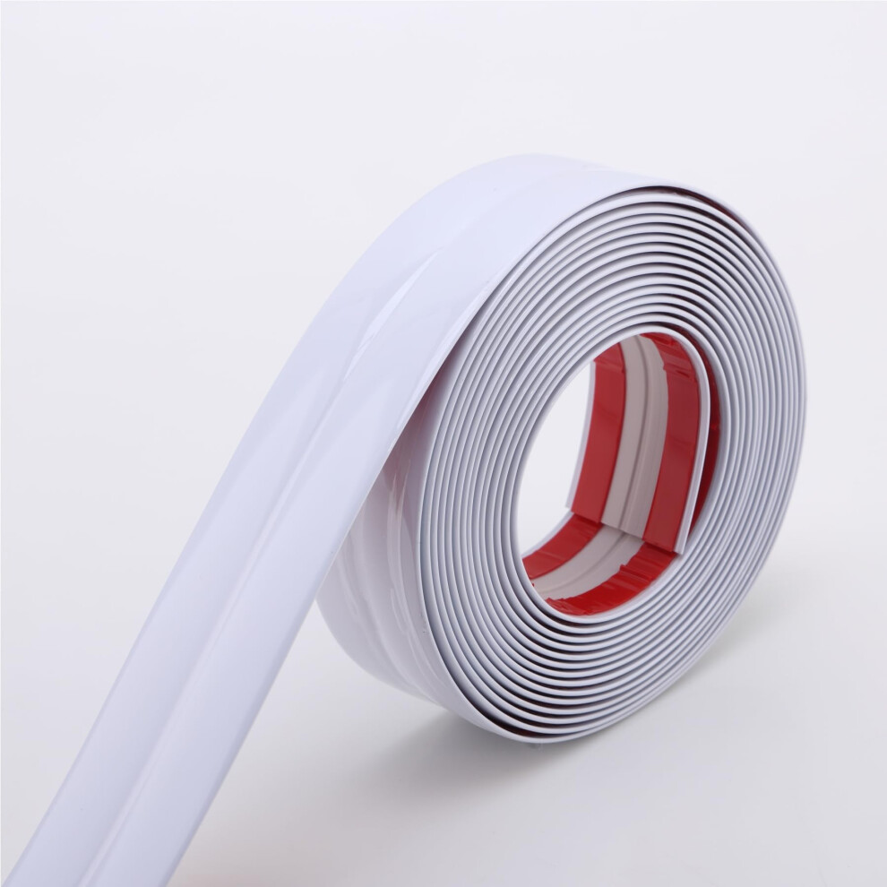 Shiny Multifunctional Wall Molding Trim & Corner Guards & Caulk Strip, Apply In Table Edge Door Frame Baseboard For Protection And White Trimold