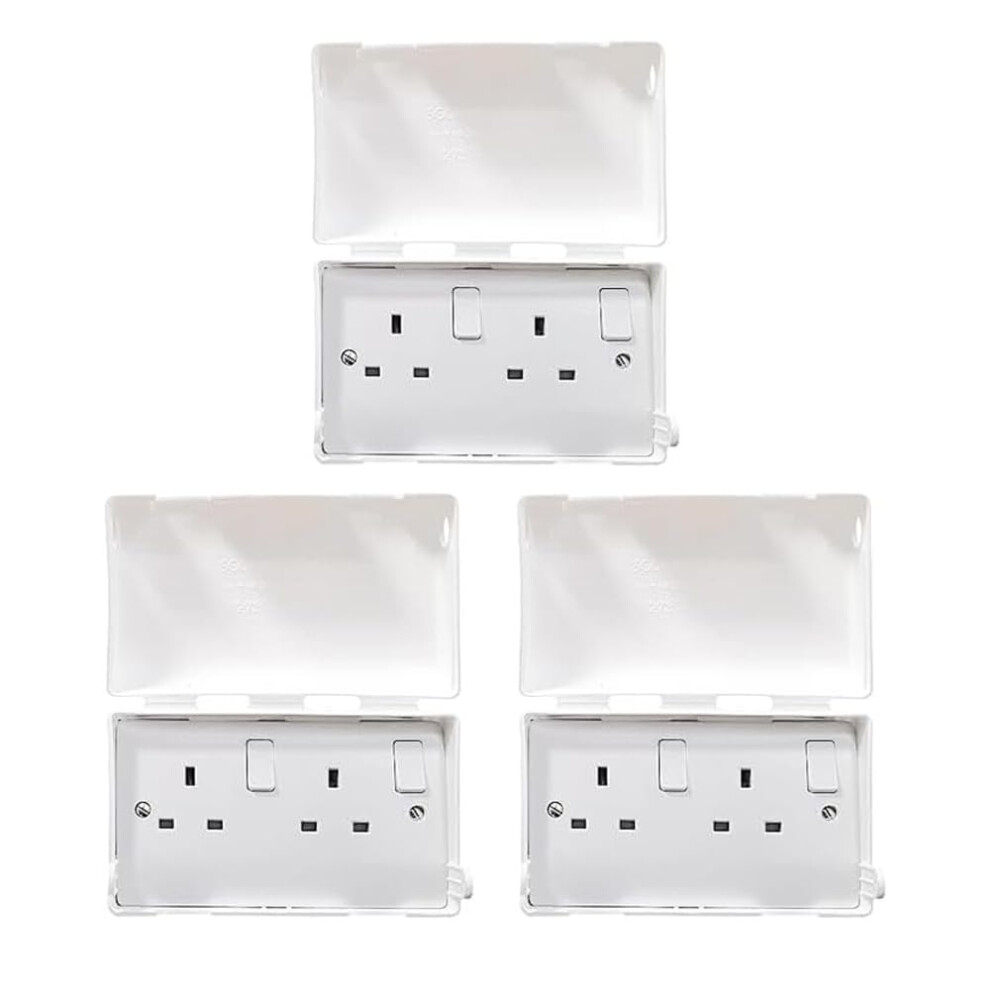Babysecurity Electric Plug Socket Cover (3 Pack, Double) Prevents Tampering Accidents, Ideal For Home, School And Nurseries - White Uk 3 Pin Plug