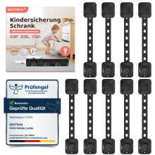 Adjustable Cupboard Locks for Children, 9 Pack Baby Safety Drawer Latch, Child Locks for Cabinets, Drawer, Closet, Fridge, Refrigerator, Trash, with