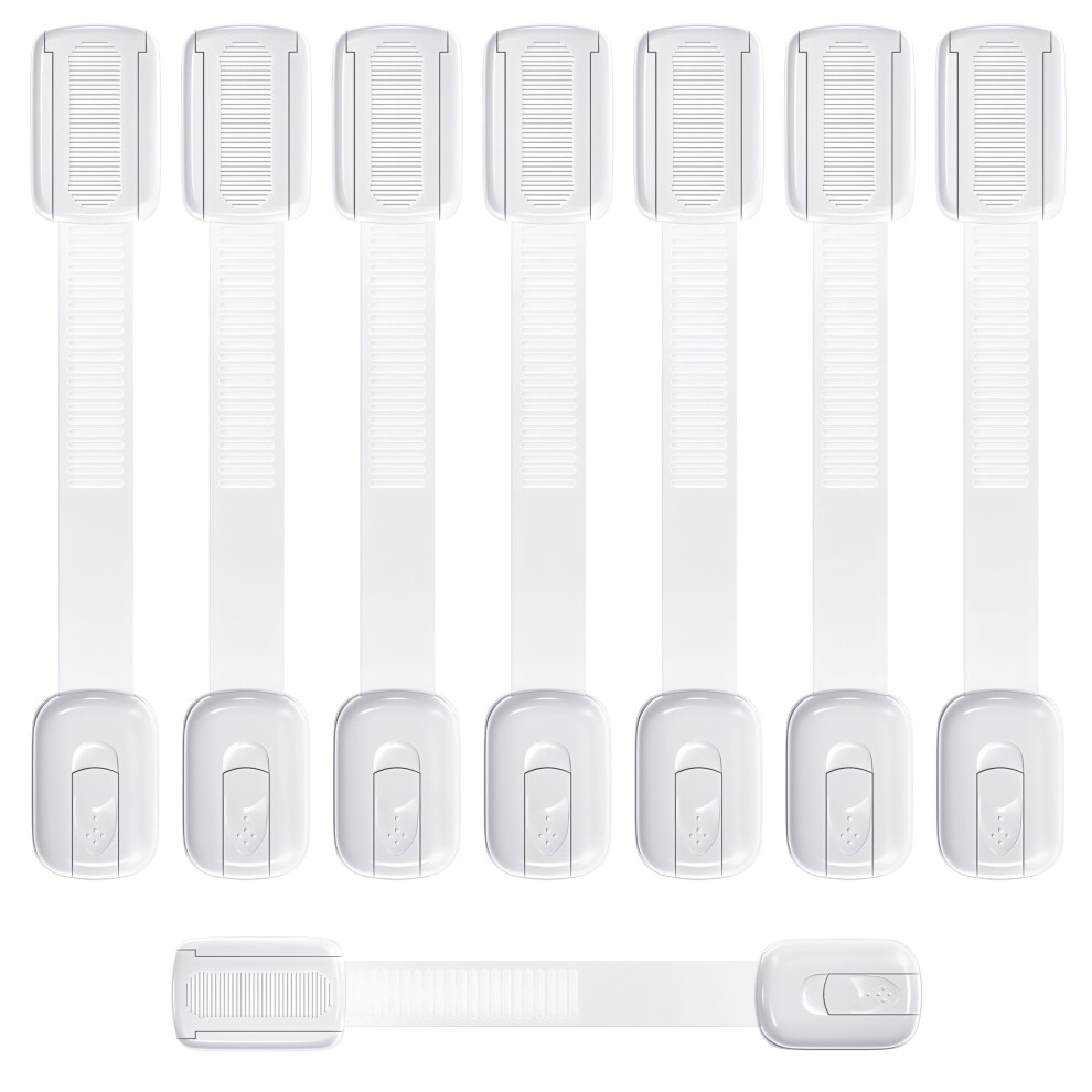 Echocube Child Safety Cupboard Locks, 8 Packs Adjustable Baby-Proof Cabinet Locks With 3M Adhesive, Multi-Use Baby Safety Locks For Cabinets, Drawers, 5051225972905