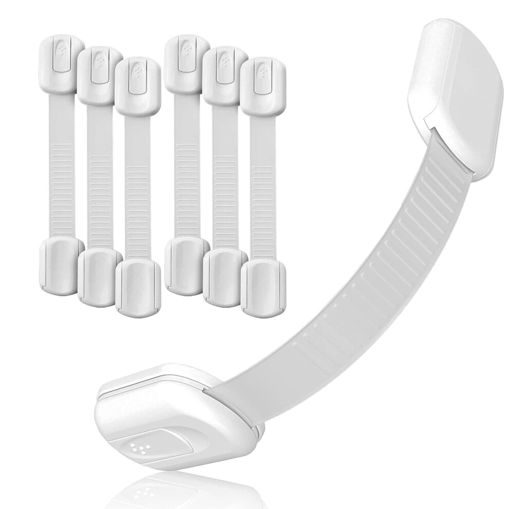 Baby Proof Me - 6 Pack Child Safety Strap Locks, 3M Adhesive Baby Latches For Cabinets And Drawer, Dishwasher, Fridge, Oven And Trash Can, Stain Free 5051225975364