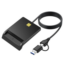 Multi-Function Portable USB 2.0 Intelligent Card Reader for DNIE ATM CAC IC ID Bank SIM Card,USB Port + Type-C Port