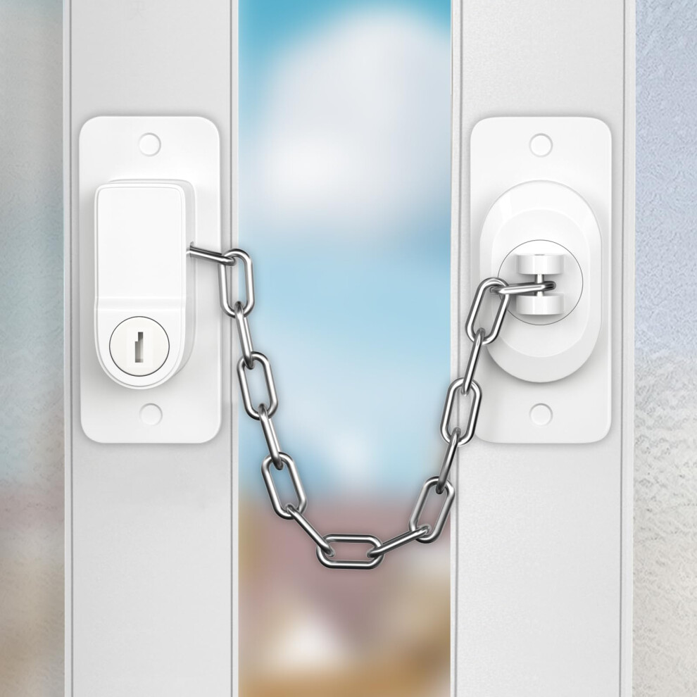 Window Locks, 2 Packs Window Restrictors Safety For Upvc, Adjustable Window Locks Child Safety With Keys, Self Adhesive Window Safety Locks, No Aosite