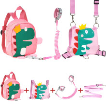 Funsland Baby Safety Harnesses, 4 in 1 Baby Walking Harness, 360?Rotate Anti Lost Wrist Link Belt, Dinosaur Toddler Backpack with Reins, Safety Leash