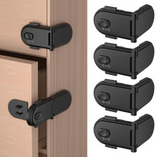 Child Safety Cabinet Locks, Baby Proof Cupboard Locks with 3M Adhesive, Child Locks with No Trapped Fingers, No Tools Needed, Easy Installation(4 Pack