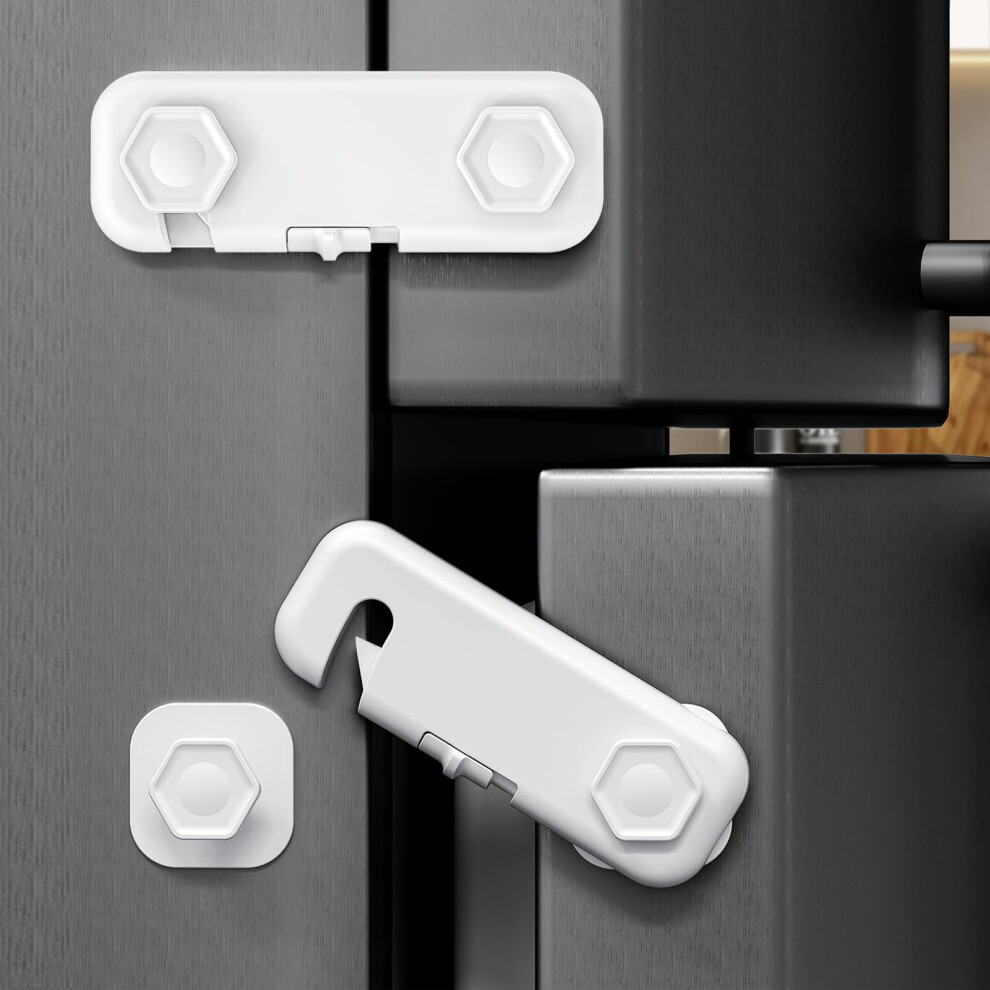 6-Pack Cupboard Locks For Children, Fridge Lock Baby Proofing, Drawer Locks Baby Safety, Child Locks For Kitchen Cupboards, Doors, Drawers, Fridge, Trilink