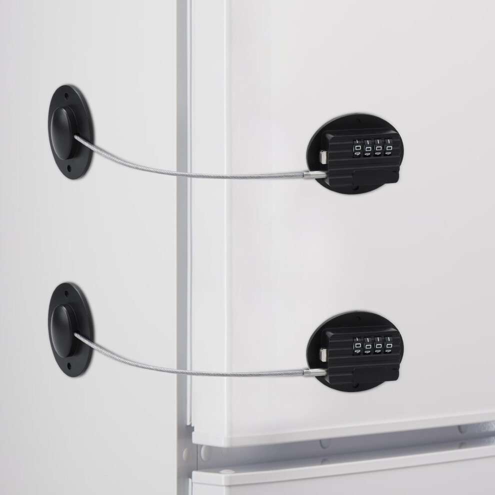2 Pack Refrigerator Locks With Password, Fridge Lock No Drilling Adhesive Cupboard Locks, Child Proof Fridge Door Locks For Kitchen Refrigerator Nakutita