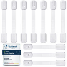 ECHOCUBE Cupboard Locks for Children, 10 Packs Adjustable Baby-Proof Cabinet Locks with 3M Adhesive, Child Safety Locks for Drawers, Fridge, Toilet,
