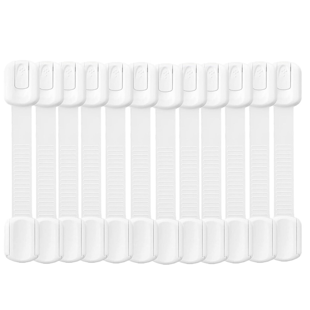 Baby Safety Straps Locks 12 Pack - Child Proof Cabinet Locks, Adjustable Baby Proofing Drawer Latches, Adhesive Cupboard Locks For Kids Toddlers, No 5051225973421