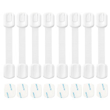 Baby Safety Straps Locks 8 Pack - Child Proof Cabinet Locks, Adjustable Baby Proofing Drawer Latches, Adhesive Cupboard Locks for Kids Toddlers, No