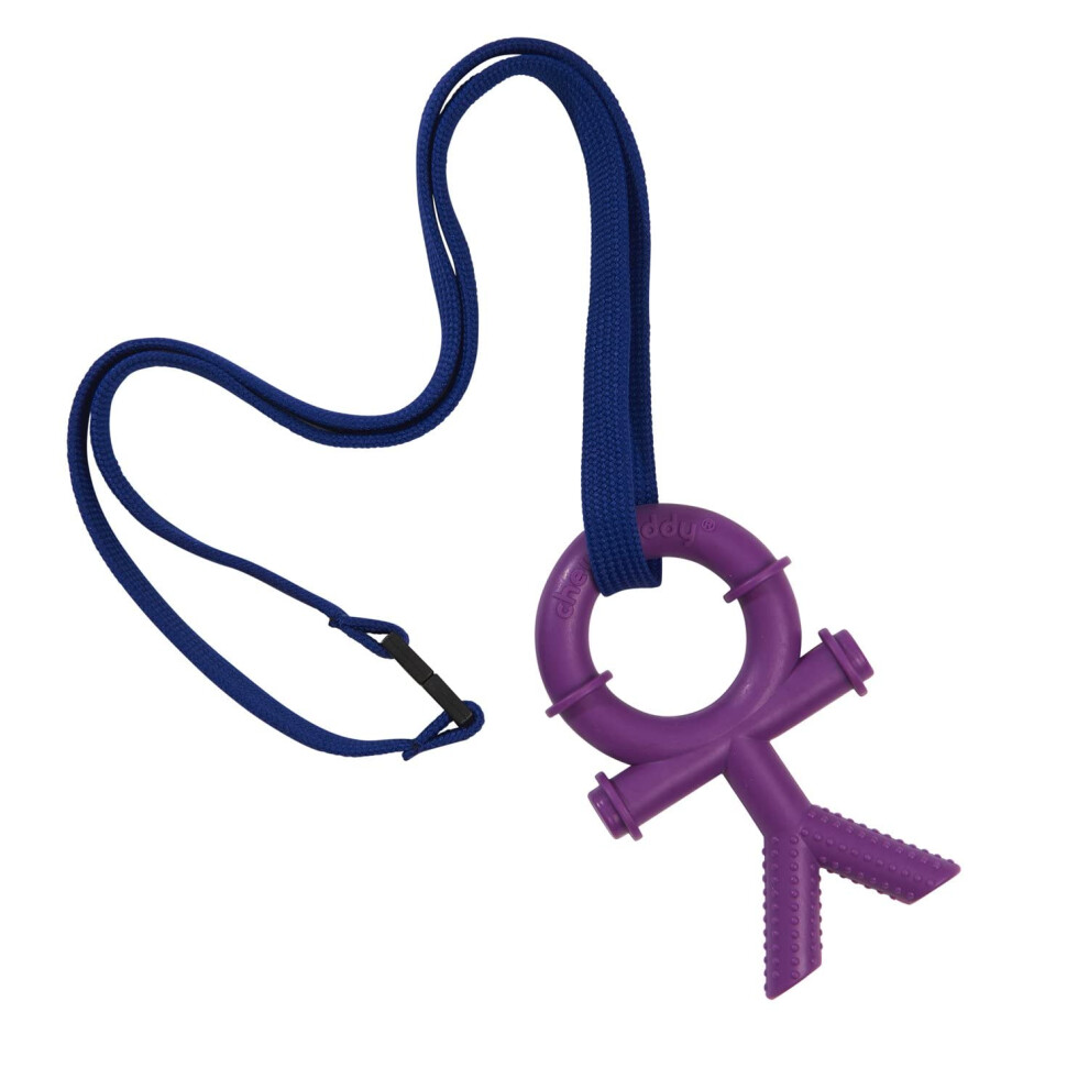 Sensory Direct & Lanyard - Sensory Chew Or Teething Aid | For Kids, Adults, Autism, Adhd, Asd, Spd, Oral Motor Or Anxiety Needs (Purple) Purple Chewbuddy