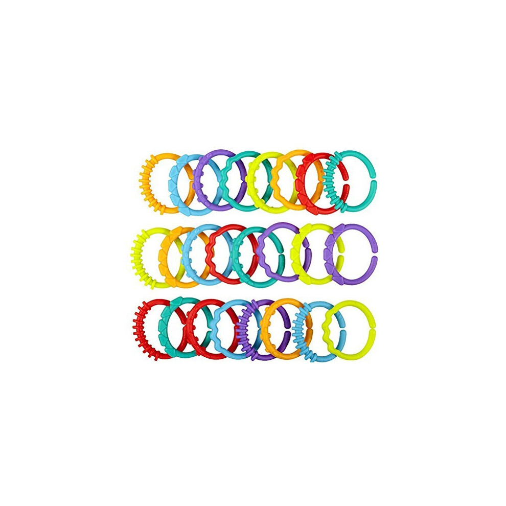 24Pcs Baby Teether Rings Links Toys Links Rattle Strollers Car Seat Travel Toys For Baby Infant Newborn Toymytoy