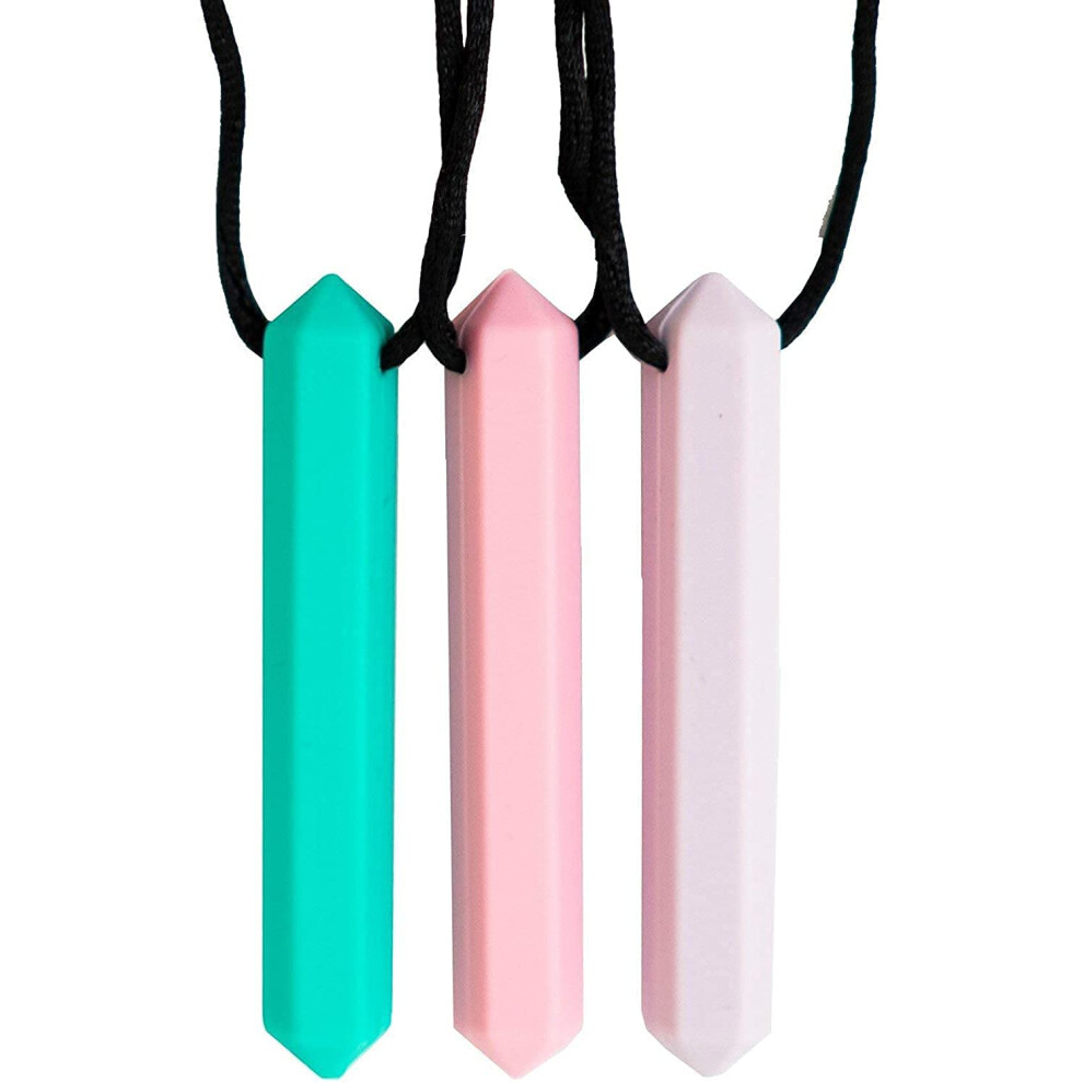 Sensory Necklace ? Best For Kids Or Adults That Like Biting Or Have Autism ? Perfectly Textured Silicone Chewy Toys - Chewing Tilcare Chew Chew