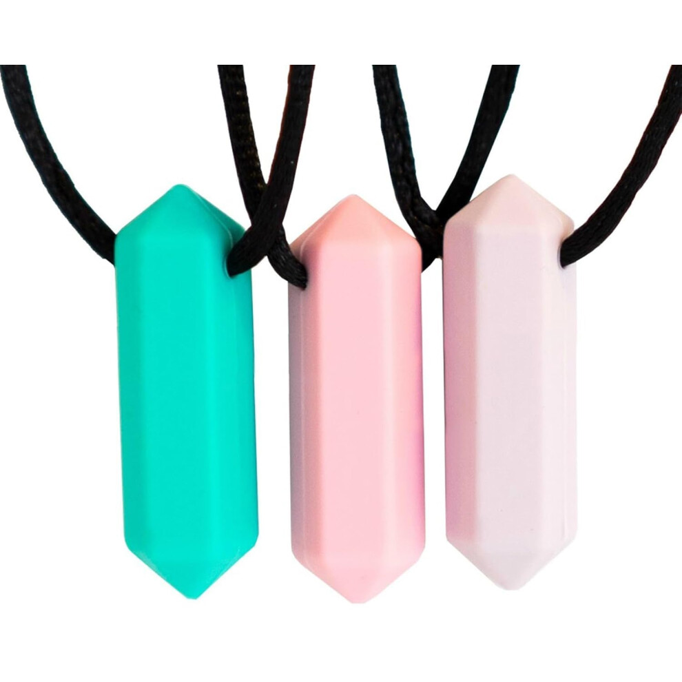 Sensory Necklace ? Best For Kids Or Adults That Like Biting Or Have Autism ? Perfectly Textured Silicone Chewy Toys - Chewing Tilcare Chew Chew