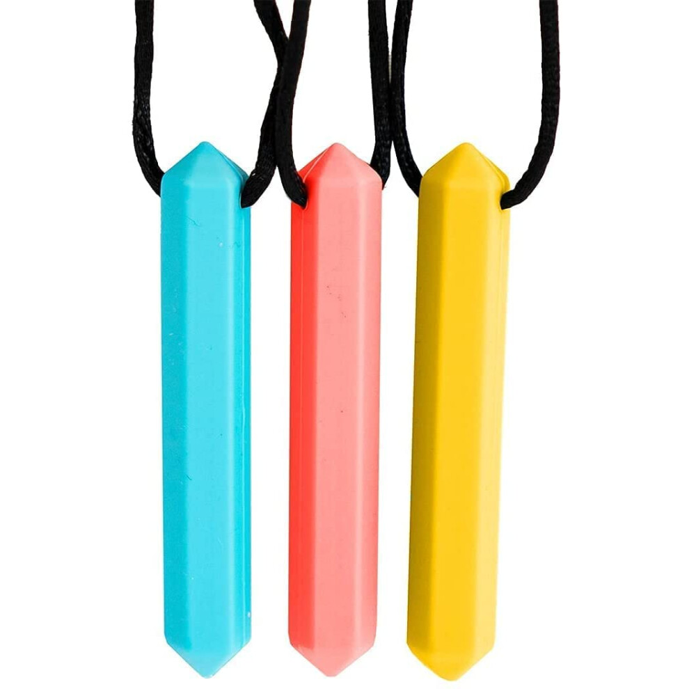 Sensory Necklace ? Best For Kids Or Adults That Like Biting Or Have Autism ? Perfectly Textured Silicone Chewy Toys - Chewing Tilcare Chew Chew