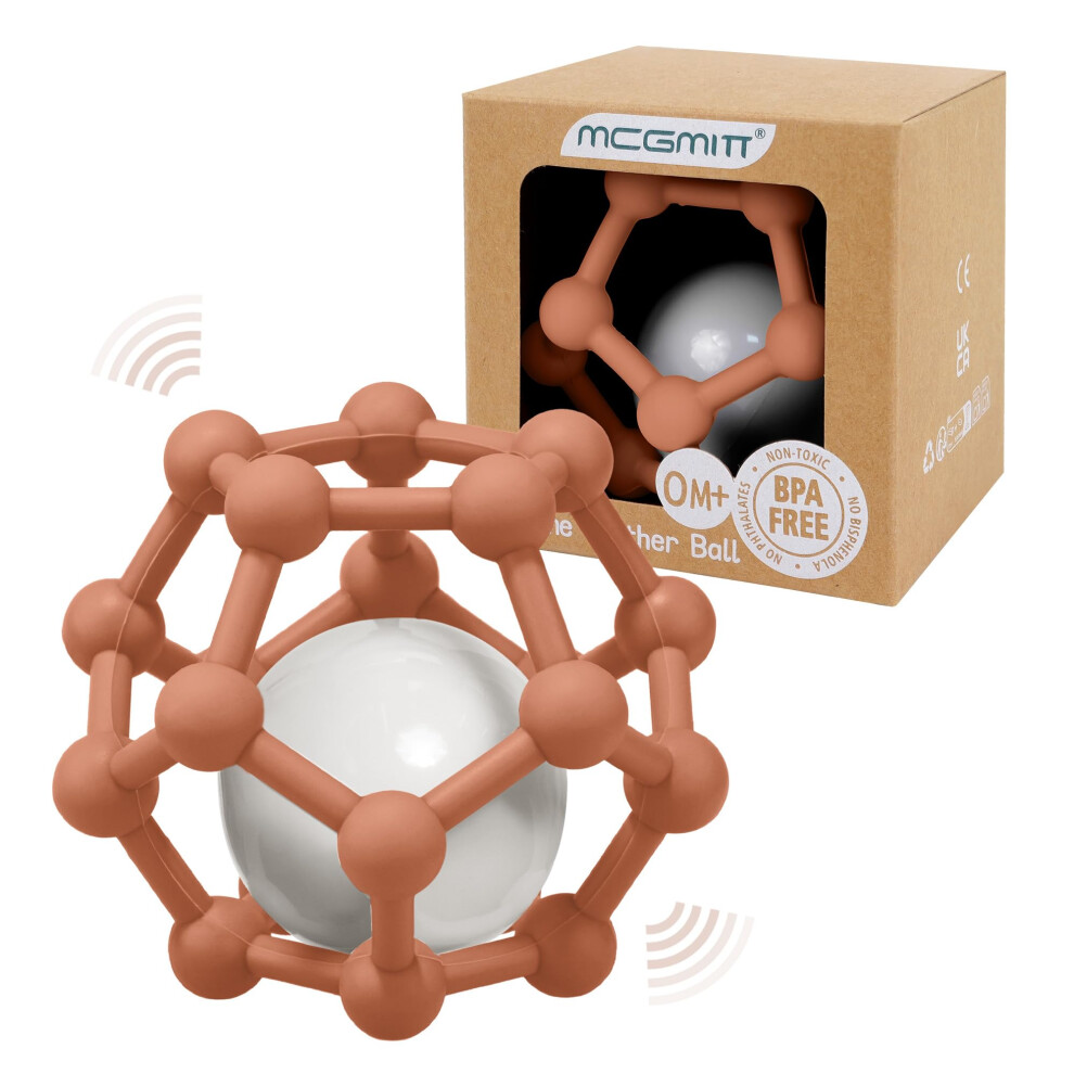 Baby Rattle Teething Ball Toys For Babies 0 3 6 9 12 Month To Grab And Chew, Soft Silicone Sensory Teether Balls Shaker Toy Gifts For Newborn Mcgmitt