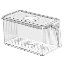 Kühlschrank-Aufbewahrungsbox mit Griff, Lebensmittelecht, Küchenorganizer für Gemüse, Eier, Gefriergeeigneter Behälter mit Deckel