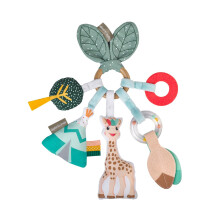 Sophie la girafe Sensory Activity Ring ? Baby Teething Toy with Rattle, Crinkle Sounds & Textures ? BPA-Free, Natural Rubber & Fabric ? Attaches to