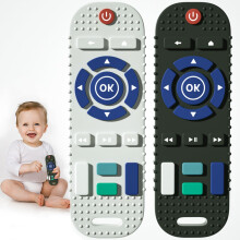 Teething Toys for Baby - Gentle Essential Silicone Babys Toys 6 to 12 Months - Interactive Fun Baby Remote Control Toy 2 Pack