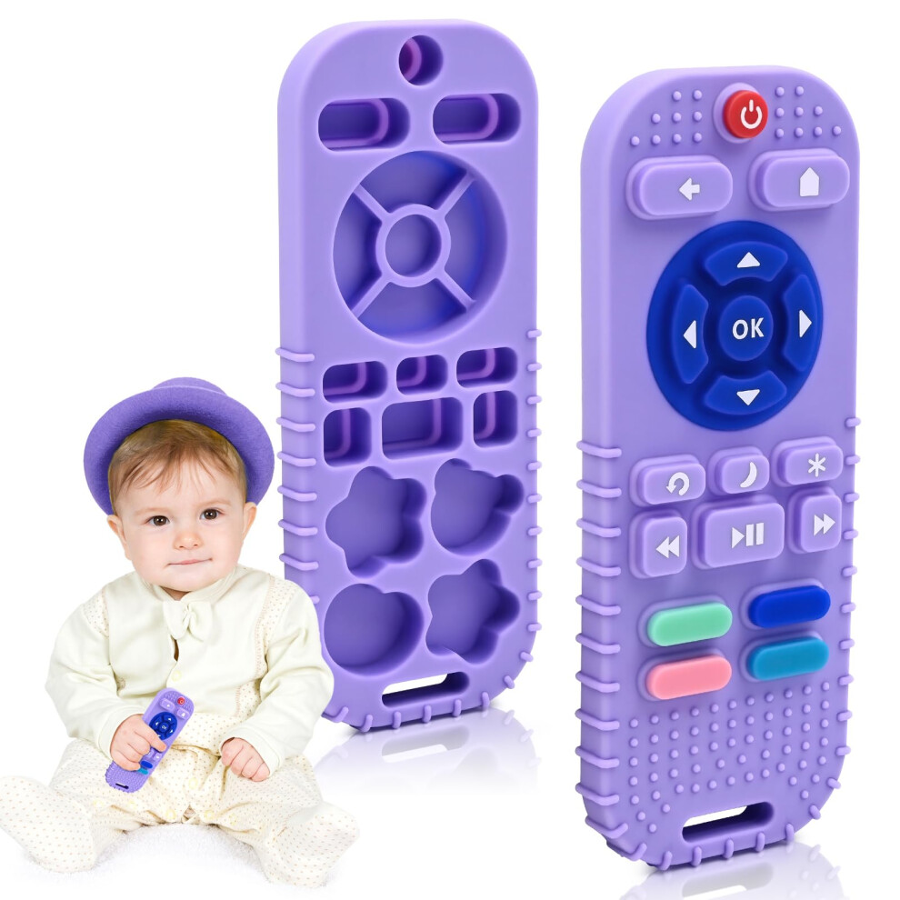 Baby Teether For Teething Relief, Sensory Silicone Remote Control Teether Toy For Babies Newborn Infant Boy Girl Autism Toys For Baby Gifts, Aituitui