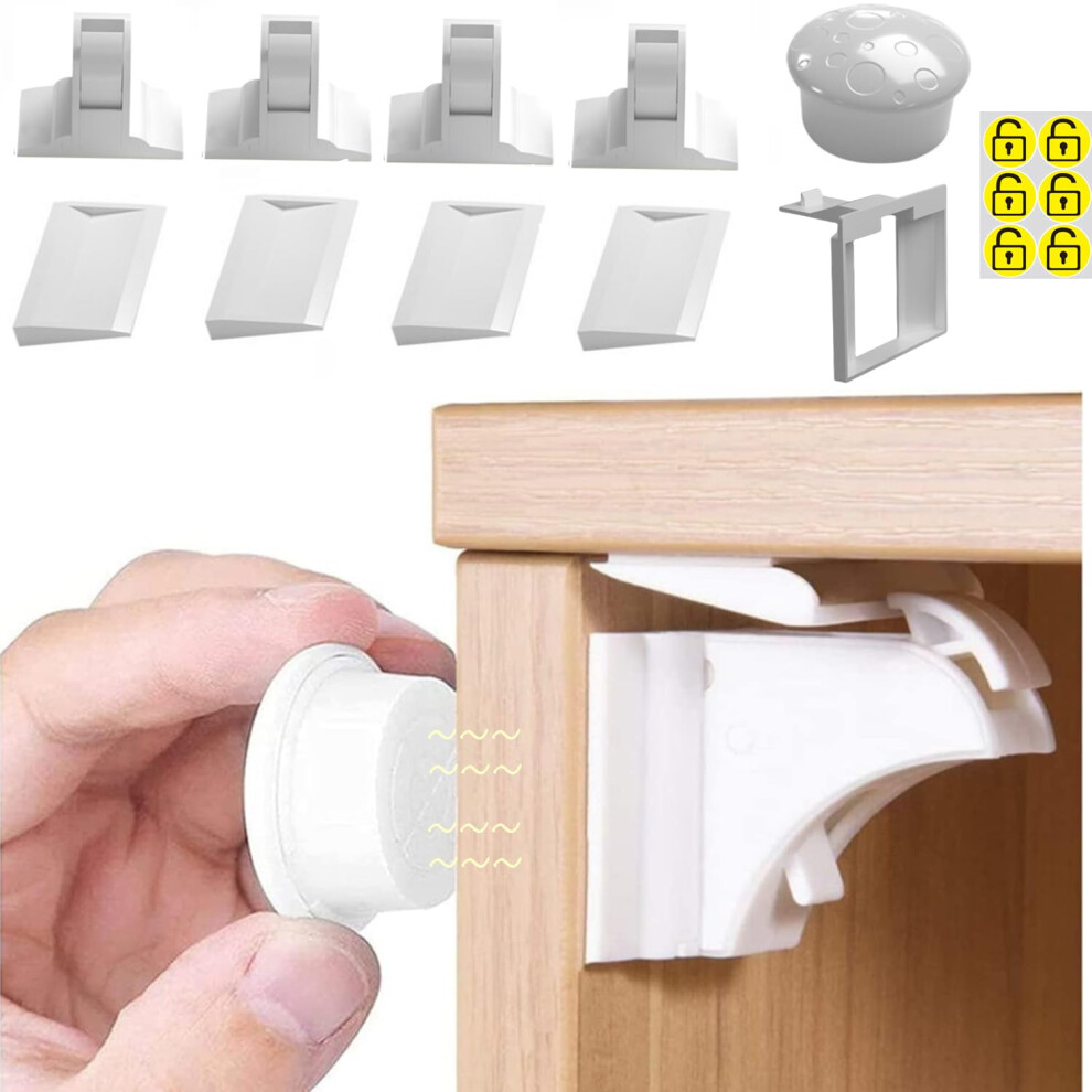 Lonnalee Cupboard Locks For Children?Magnetic Child Safety Cupboard Locks For Children?Invisible & Unlocked Design No Drilling Needed,Easy 30 Second Install