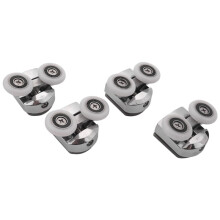8 St/Set DuschdöRrsrullar LöPare 23Mm Zinklegering Dubbelhjul Byte Av SkjutduschdöRr Rulllagerhjul