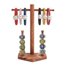 Wooden Baseball Necklace & Championship Holder, Display Organizer Rings Display Organizer for Size 9 or Larger