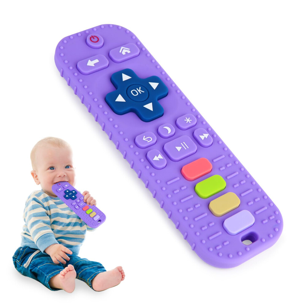 Hooku Silicone Teethers For Babies 0-6 Months, Teething Toys For Babies 6-12 Months, Baby Remote Control Toy, Infant Toys 0-3 Months, Sensory Chew Toys,