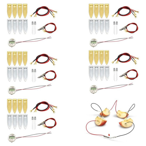 Fruit Battery Science Experiment Kit for Home Teaching Toy, Lemon Potato Battery Physics Teaching Experiment 6 Sets 1