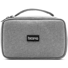 BOONA Tragbare Multifunktionale Aufbewahrungstasche, Festplattengehäuse, Powerbank, Netzteil, Kopfhörer, USB-Kabel, Reise-Aufbewahrungstasche, Grau