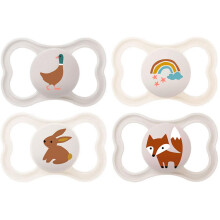 MAM Air 16 + "Skin Soft" Silicone Dummy Soft Colours Uni-Mix Pack of 4