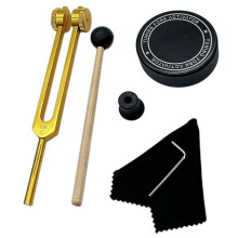 Diapason 128 Hz avec Activateur, Diapason Lesté en Alliage D'Aluminium pour la Sonorisation Thérapeutique, Or et Noir