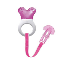 MAM Mini Cooler & Clip | Teething Toy with Water-Filled Cooling Element | Suitable from 2+ Months | Relief for Painful and Sensitive Gums |