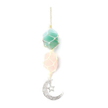 Auto Ster Maan Hanger Steen Kristal Chakra Kwarts Netto Tas Hanger Thuis Muur Opknoping Decor Auto Hanger Ornament Gift B