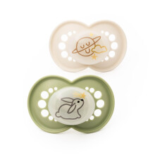 MAM Original Night Soothers | 18-36 Months | 2 Pack | Glow in the Dark Dummies | Comes in Dummy Steriliser Case | Sustainable Materials | Baby