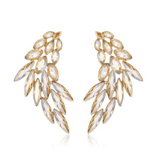 Colorful Wings Stud Earrings Acrylic Crystal Stone Women Piercing Earrings Trendy Wedding Jewelry Christmas Gift Style D