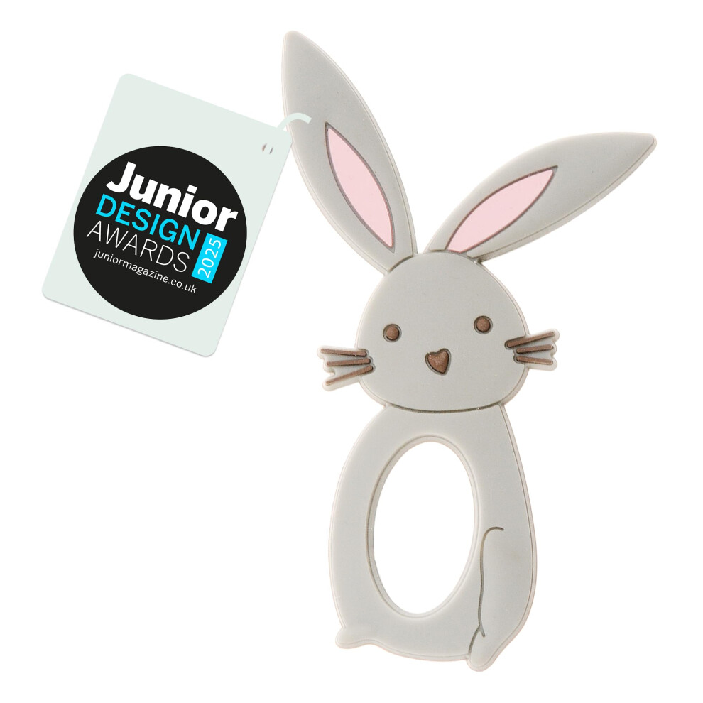 Baby Bunny Teether | Soft Silicone Chew Toy For 3 Months+ Infants | Textured For Soothing Pain Relief & Sensory Play | Easy Grip Bpa-Free Baby Ziggle
