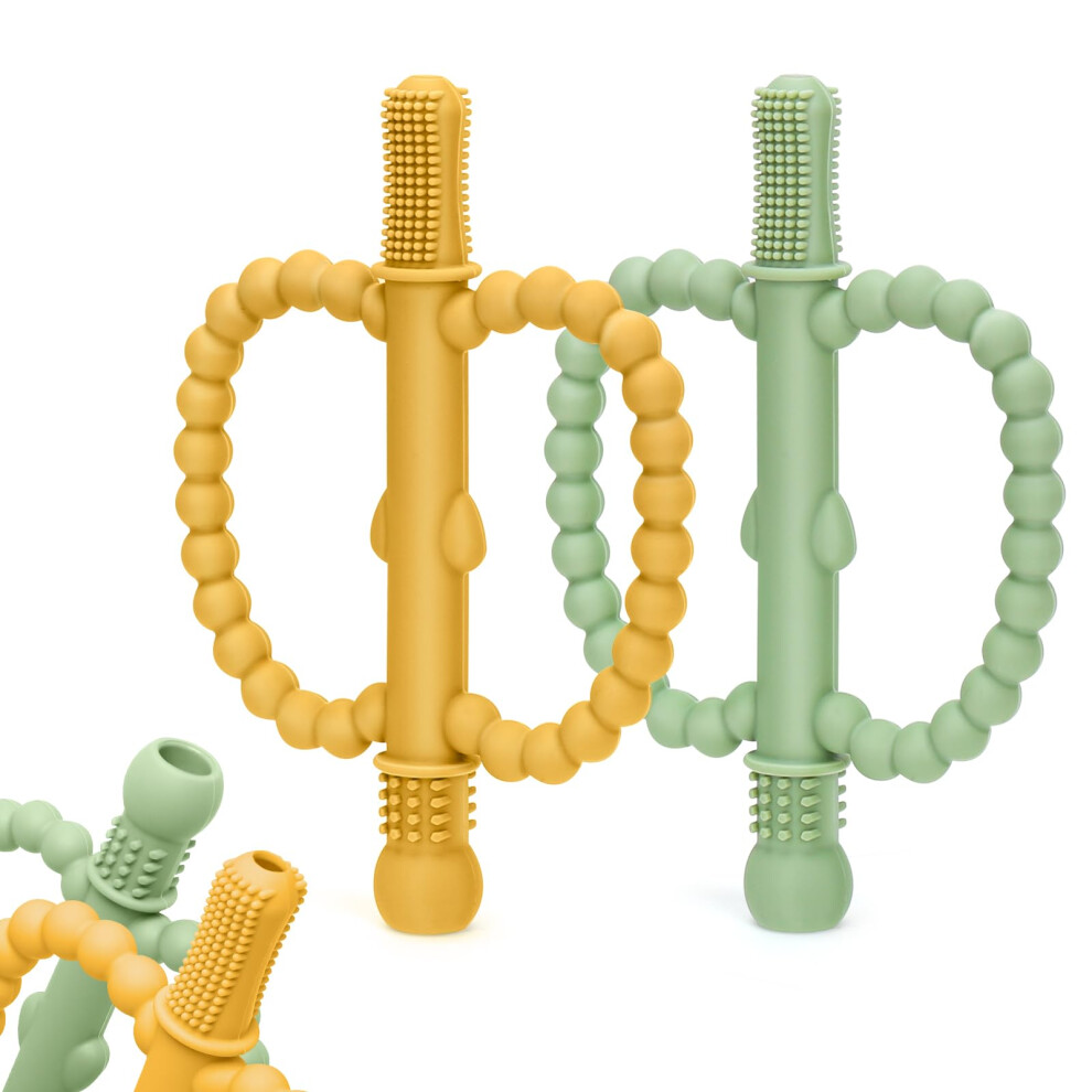 Teething Toys For Baby, Baby Teether Sensory Chew Toys, Teething Ring Made Of Silicone Bpa-Free, To Stimulate And Massage Sore Gums, Easy To Cldy