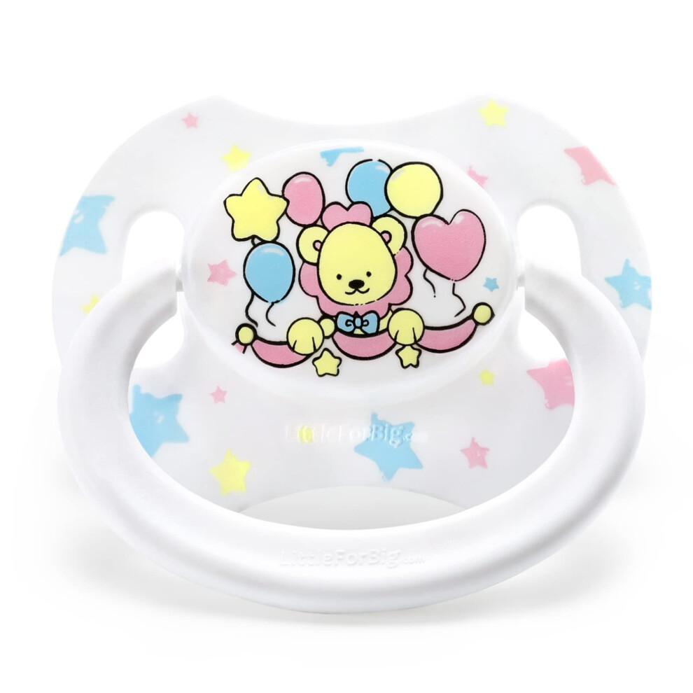 Littleforbig Bigshield Generation-Ii Adult Sized Pacifier White Little Circus Lion Pattern