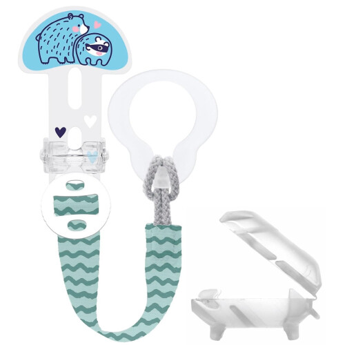 MAM Verdes Mam Pacifier Clip, Pacifier Tape with Protective Pack, Adjustable Length, Washable