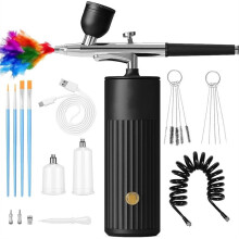 Sladdlöst Airbrush-Kit, Uppladdningsbar Kompressor med 48 PSI, Bärbart Handhållet Airbrush-Set för Naglar, Smink, Konst