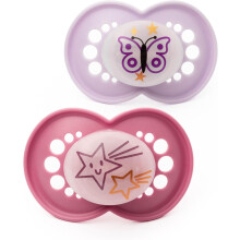 MAM Original Night Soothers | 6-18 Months | 2 Pack | Glow in the Dark Dummies | Comes in Dummy Steriliser Case | Sustainable Materials | Baby
