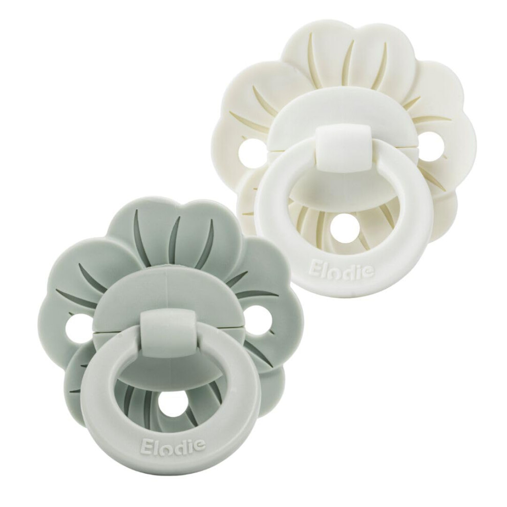 Binky Bloom 2 Pack Baby Dummies & Pacifiers, Soft Silicone Orthodontic Design With Symmetrical Teat, Bpa-Free Soothers With Breathable Elodie Details